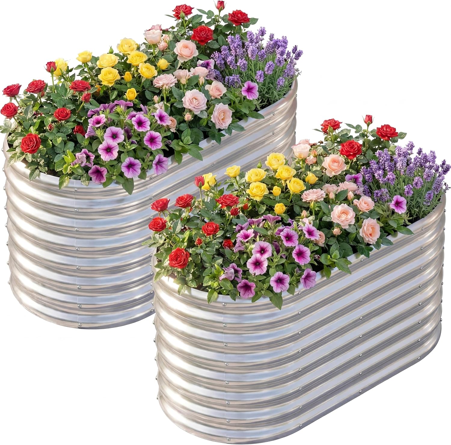 Raised Bed Planter Box - 2'li Paket 4×2×2ft Galvanizli Yükseltilmiş Bahçe