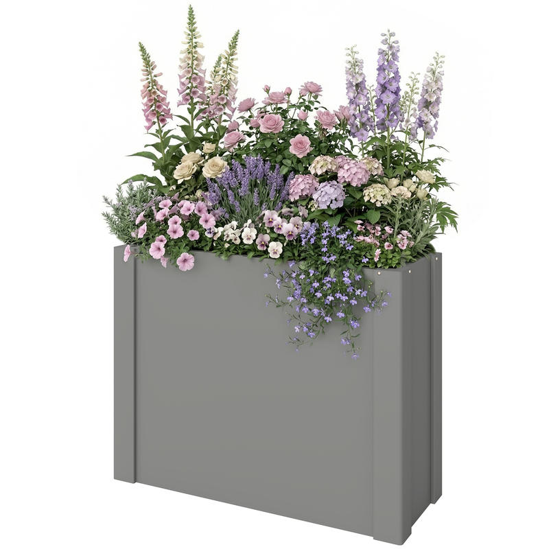 Raised Bed Planter Box - Outsunny Yükseltilmiş Bahçe Yatağı Galvanizli Saksı,