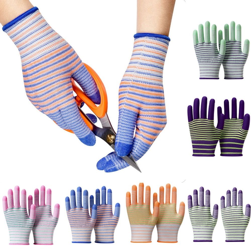 Gardening Tools Gloves - 2/3/5 Çift PU Kaplamalı Zebra Desenli