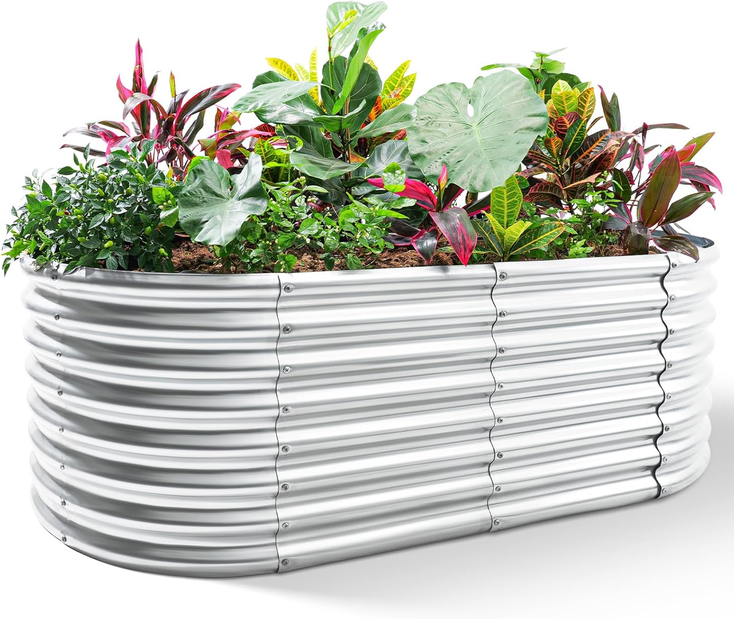 Raised Bed Planter Box - Galvanizli Yükseltilmiş Bahçe Yatağı, 8x4x2ft Dış