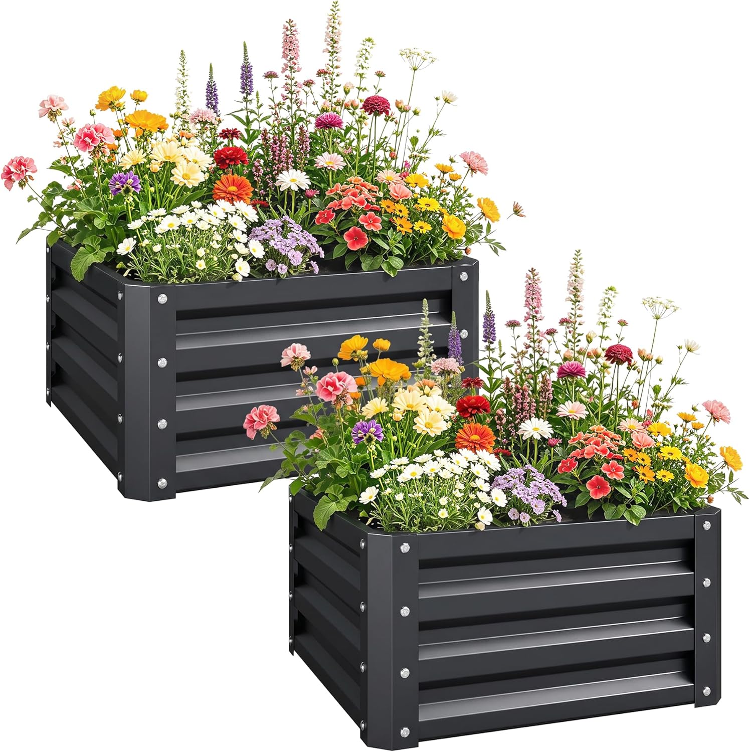 Raised Bed Planter Box - 2 Parçalı Galvanizli Yükseltilmiş Bahçe Yatağı,