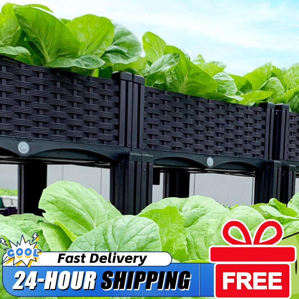 Raised Bed Planter Box - Plastik Yükseltilmiş Bacaklı Saksı Drenaj Delikli