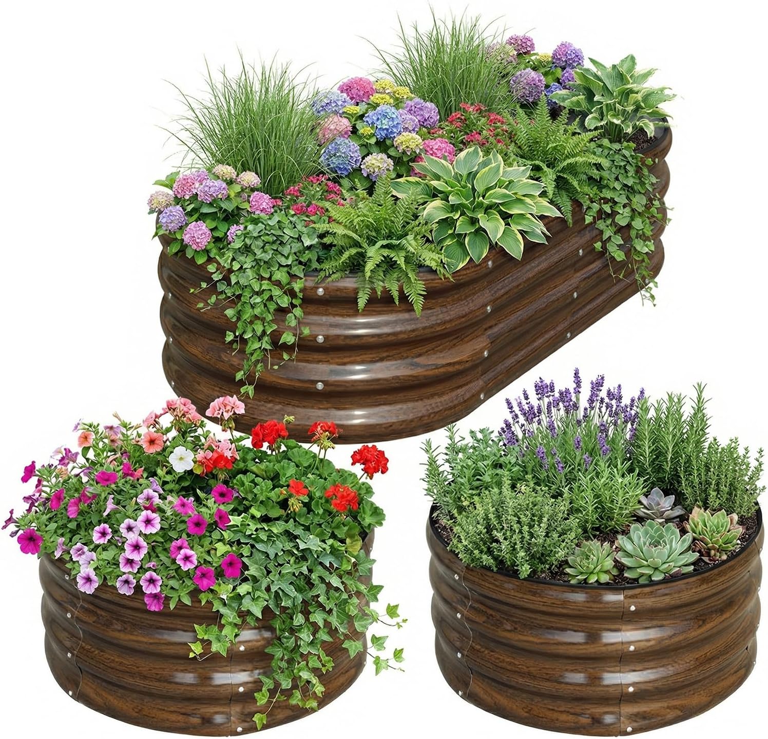 Raised Bed Planter Box - 3'lü Galvaniz Çelik Yükseltilmiş Bahçe Yatağı