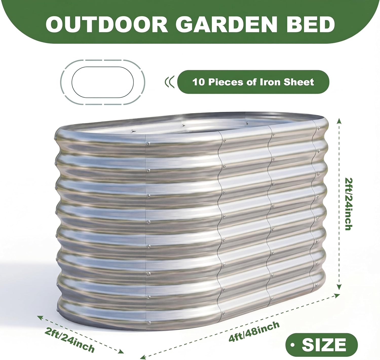 2'li Paket 4×2×2ft Galvanizli  - Raised Bed Planter Box incelemesi ve fiyatı