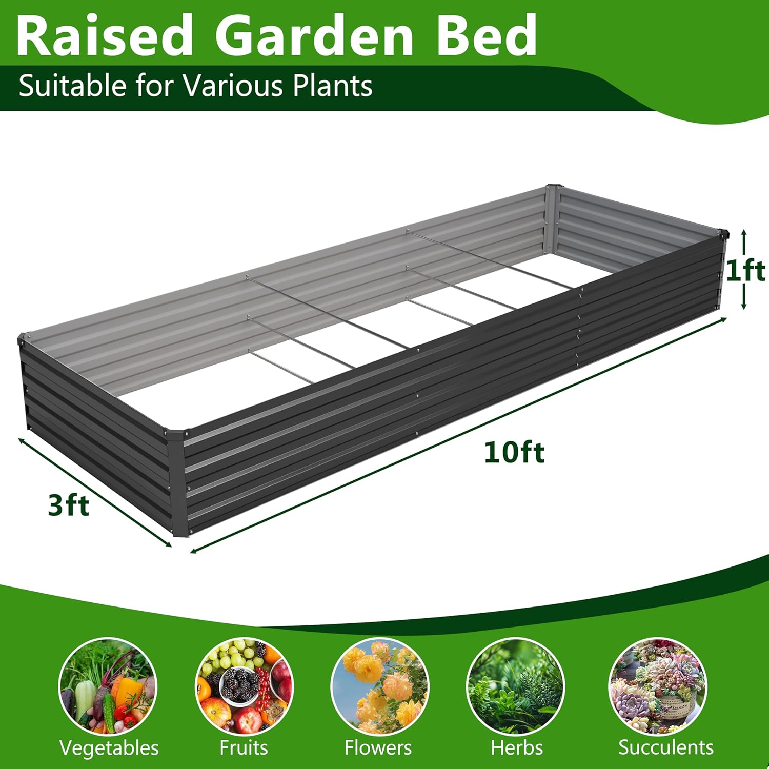 2 ADET 10x3x1ft Galvanizli Yük - Raised Bed Planter Box incelemesi ve fiyatı