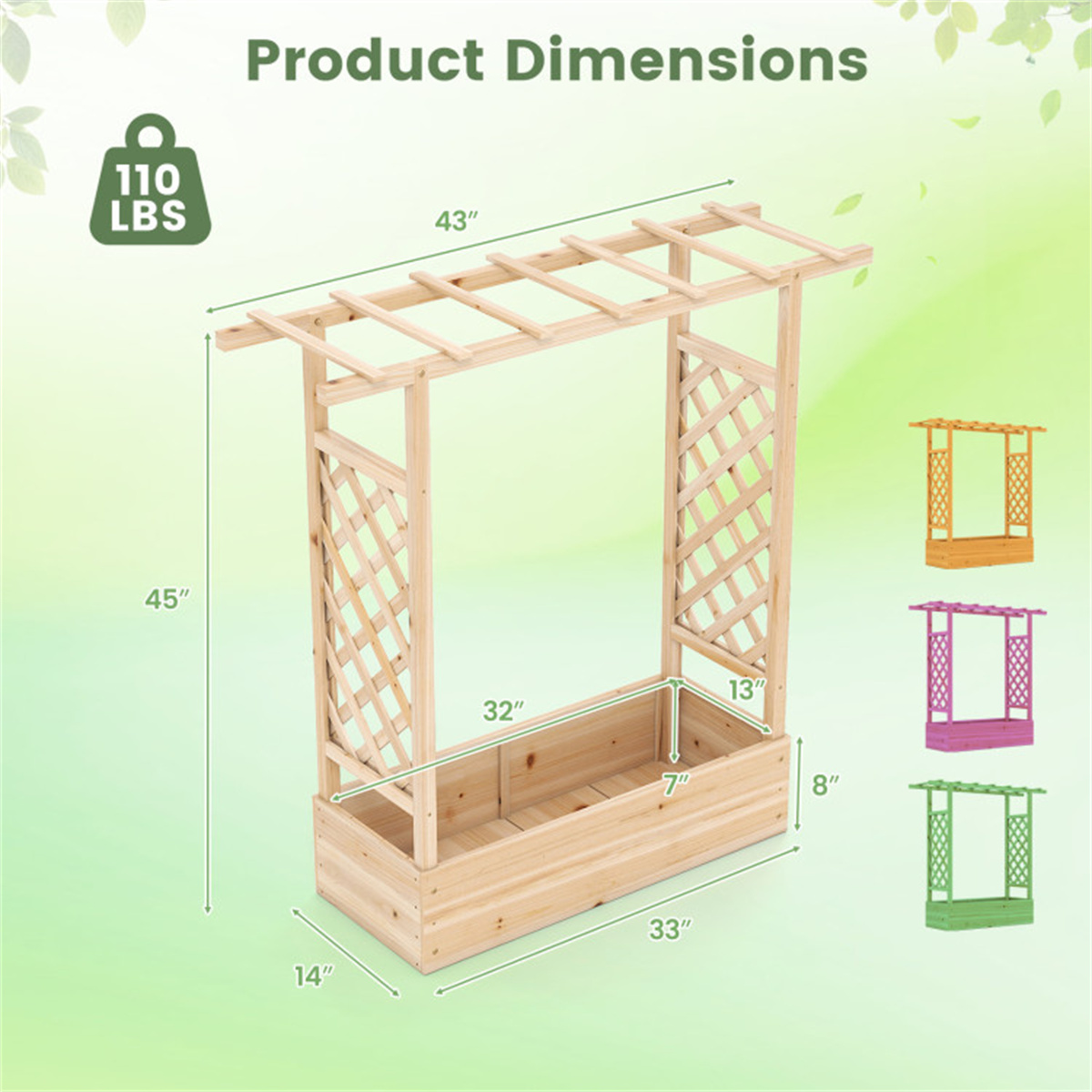 Yan Kafesli Köknar Ağacından Y - Raised Bed Planter Box incelemesi ve fiyatı