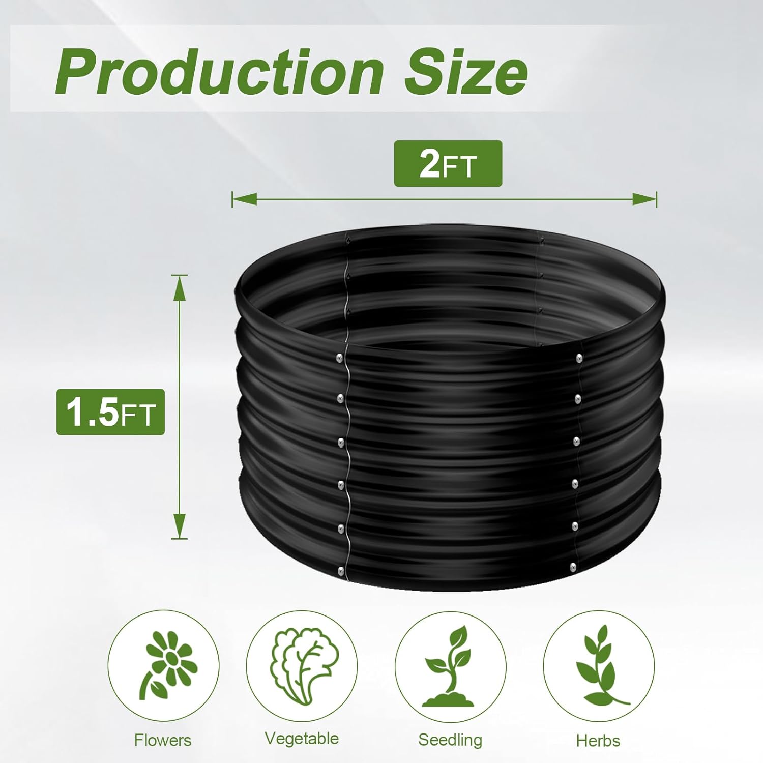 2'li Paket 2x2x1.5ft Yuvarlak  - Raised Bed Planter Box incelemesi ve fiyatı