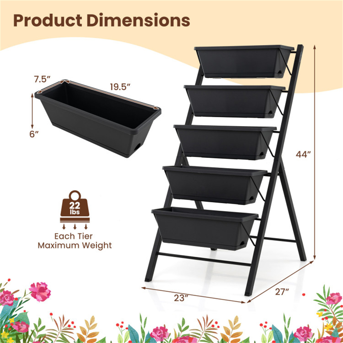 5 Katmanlı Dikey Yükseltilmiş  - Raised Bed Planter Box incelemesi ve fiyatı